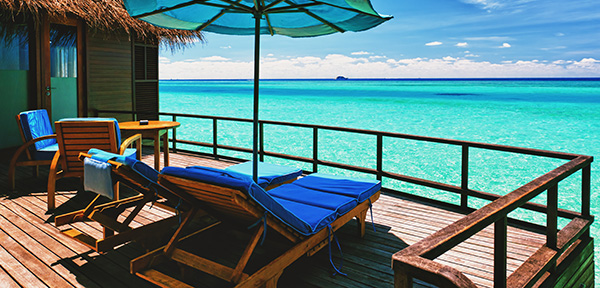 A tropical party setting